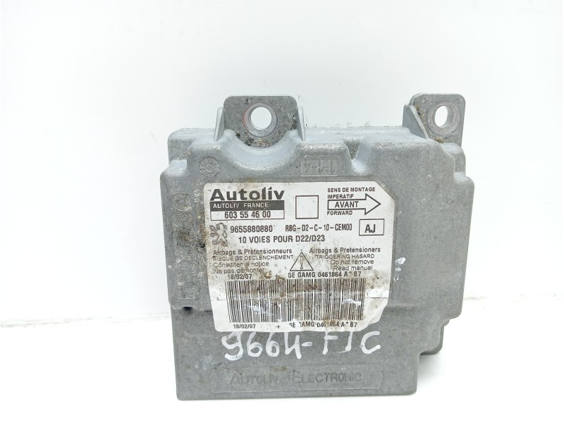 Recambio de centralita airbag para peugeot 407 1.6 hdi fap cat (9hz / dv6ted4) referencia OEM IAM 9655880880 603554600 
