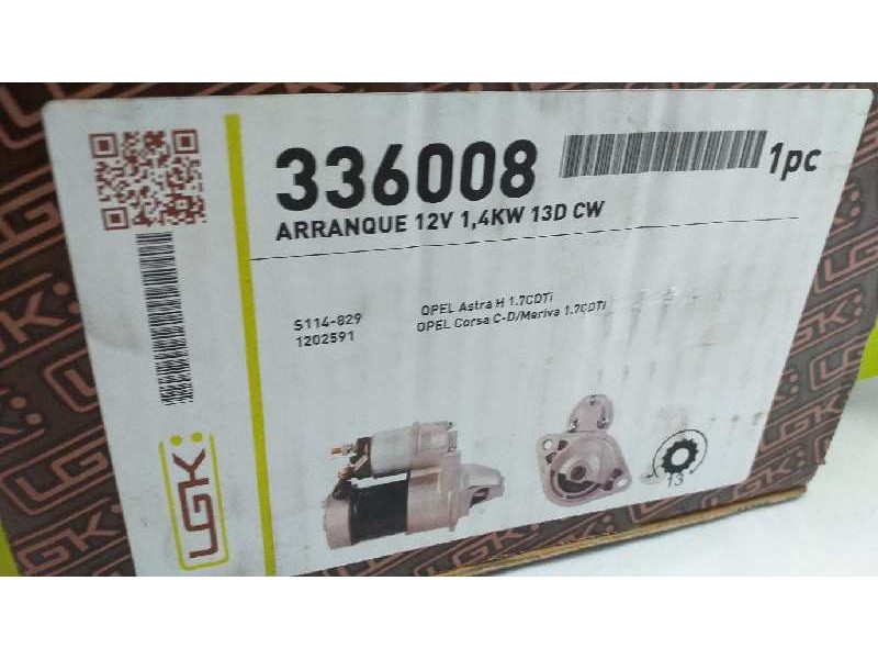Recambio de motor arranque para opel astra g berlina club referencia OEM IAM 1202591 S114829 
