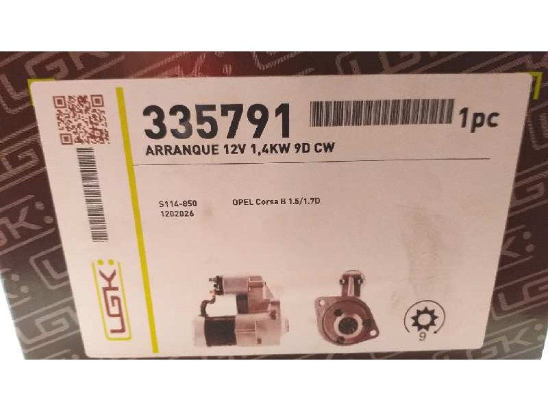 Recambio de motor arranque para opel corsa b swing referencia OEM IAM 1202026 S114850 