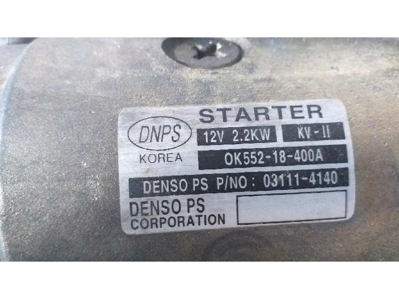 Recambio de motor arranque para kia carnival ii 2.9 cdri ex referencia OEM IAM 031114140 0K55218400A 