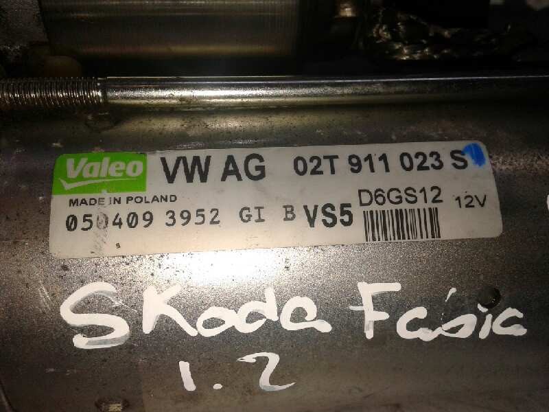 Recambio de motor arranque para skoda fabia (6y2/6y3) young line referencia OEM IAM 02T911023S D6GS12 