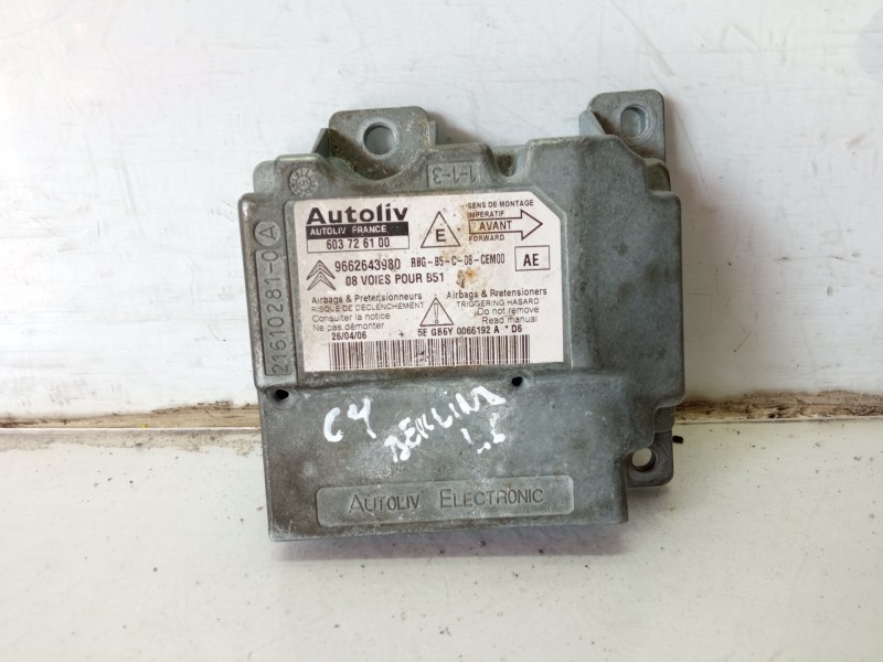 Recambio de centralita airbag para citroën c4 berlina exclusive referencia OEM IAM 9662643980 603726100 
