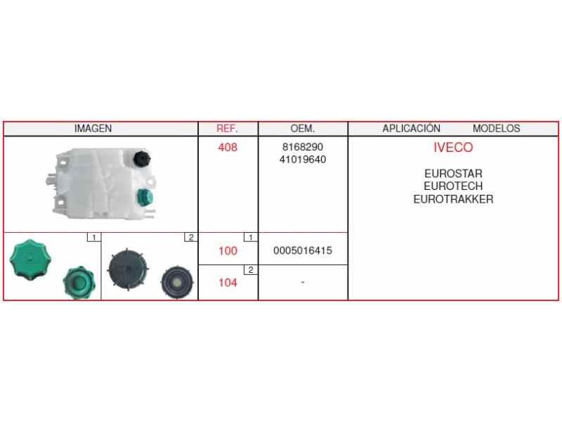 Recambio de deposito expansion para iveco eurostar (ld) referencia OEM IAM 8168290  