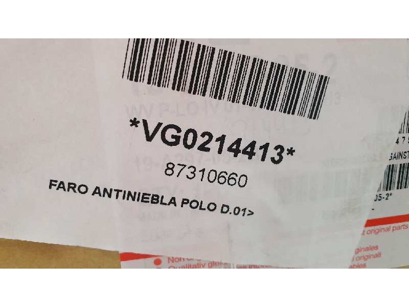 Recambio de faro antiniebla derecho para volkswagen polo (9n1) referencia OEM IAM VG0214413 87310660 
