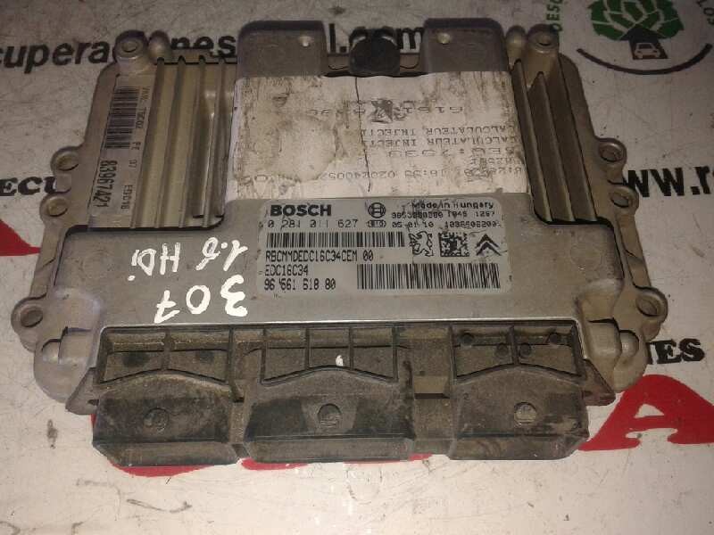 Recambio de centralita motor uce para peugeot 307 (s1) 1.6 16v cat referencia OEM IAM 0281011627 EDC16C34 9656161880