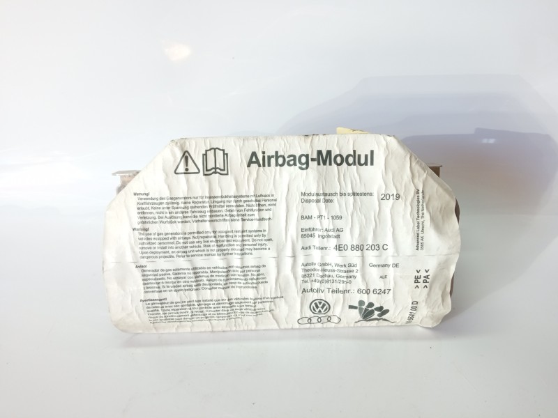 Recambio de airbag delantero derecho para audi a8 (4e2) 6.0 quattro referencia OEM IAM 4E0880203C  