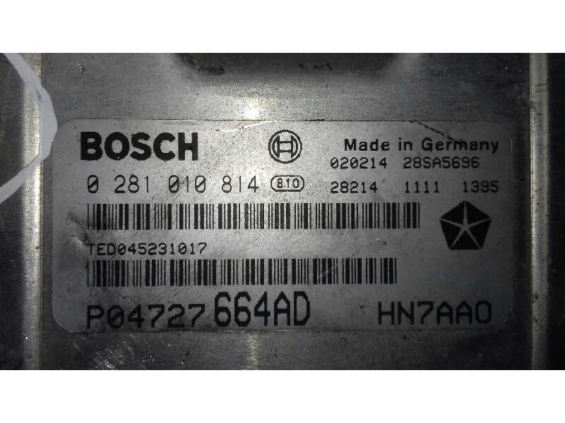 Recambio de centralita motor uce para chrysler voyager (rg) 2.5 crd executive referencia OEM IAM 0281010814 P04727 664AD