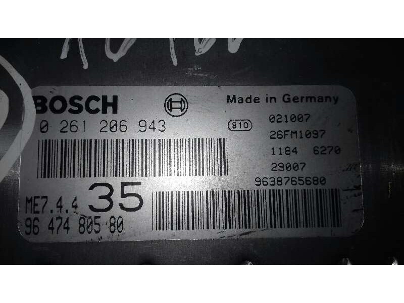 Recambio de centralita motor uce para peugeot 307 (s1) xn referencia OEM IAM 0261206943 9647480580 