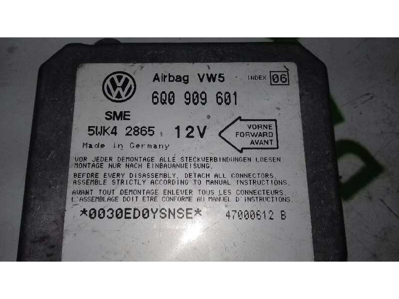 Recambio de centralita airbag para volkswagen polo (9n1) highline referencia OEM IAM 6Q0909601 5WK42865 