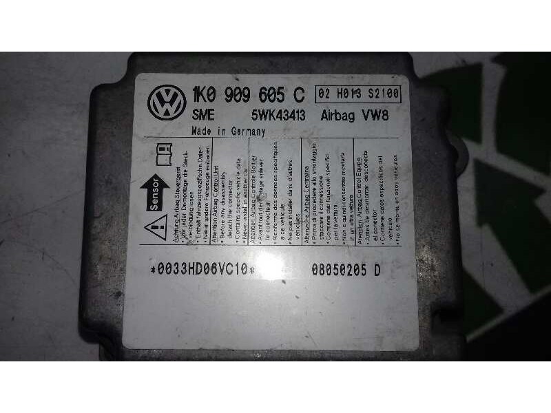 Recambio de centralita airbag para volkswagen golf v berlina (1k1) conceptline (e) referencia OEM IAM 1K0909605C 5WK43413 080502