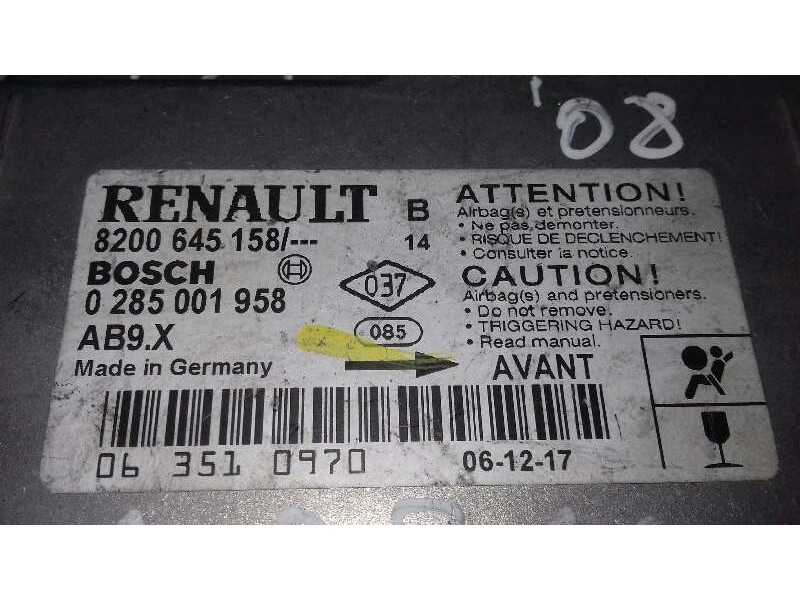 Recambio de centralita airbag para renault clio iii authentique referencia OEM IAM 8200645158 0285001958 