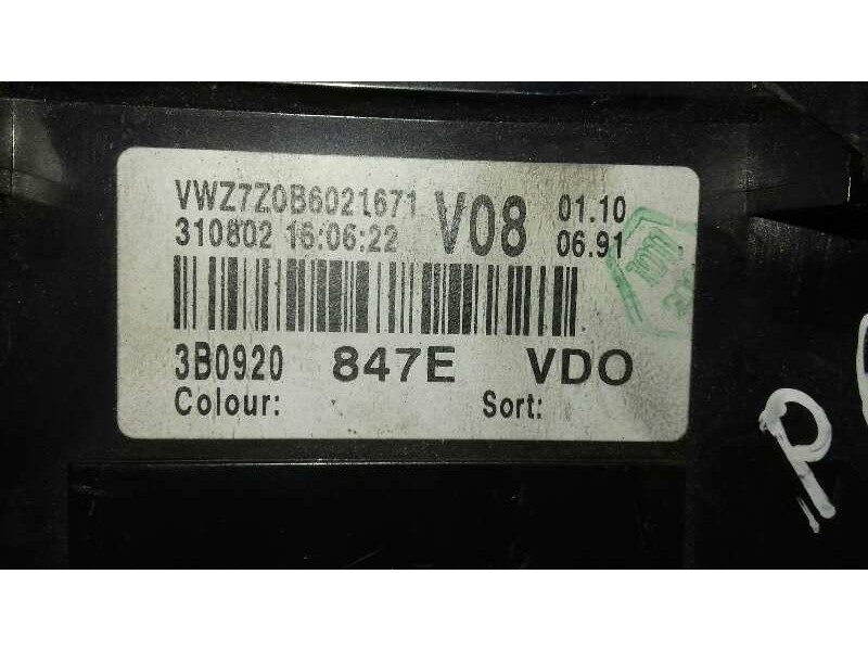 Recambio de cuadro instrumentos para volkswagen passat berlina (3b3) highline referencia OEM IAM VWZ7Z0B6021671 310802 