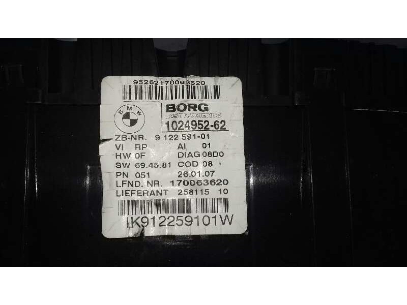 Recambio de cuadro instrumentos para bmw serie 1 berlina (e81/e87) 118i referencia OEM IAM 102495262 IK912259101W 